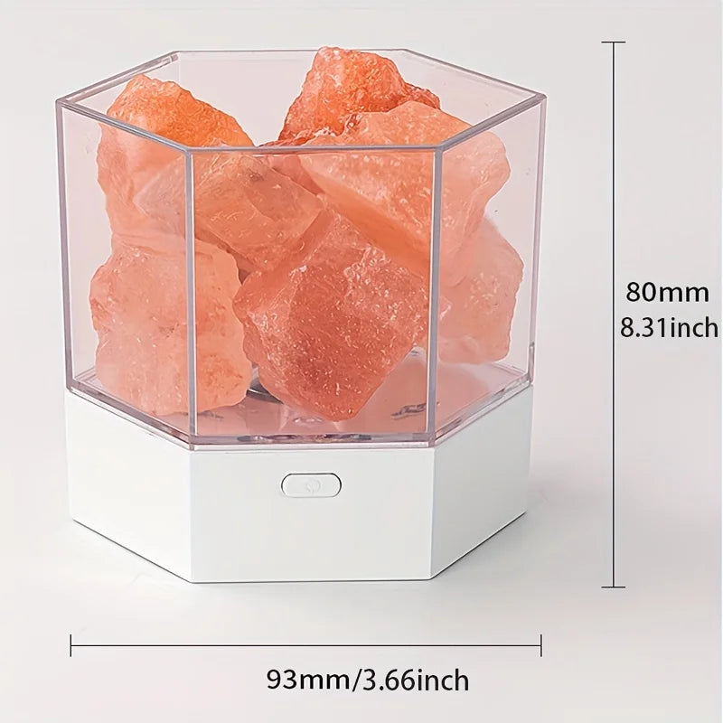 F5 LED Natural Himalayan Crystal Salt Lamp Rock Salt Night Lamp Table Lava Lamp USB Plug Meditation Home Room Bedroom Decoration