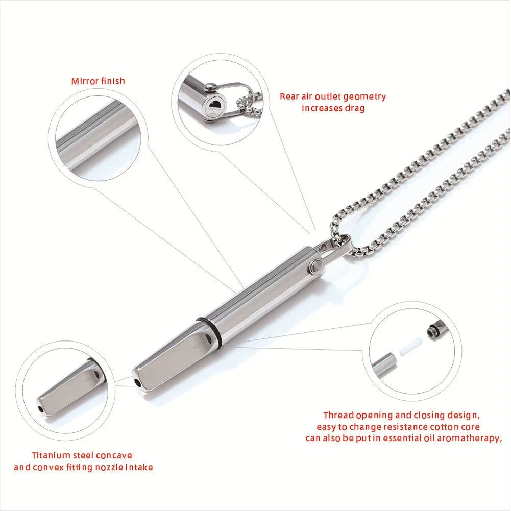 Stress Anxiety Necklace Mindfulness Breathing Tool Natural Calming Relief Chain Breathlace Necklace Quit Smoking Anxiety Relief
