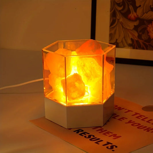 F5 LED Natural Himalayan Crystal Salt Lamp Rock Salt Night Lamp Table Lava Lamp USB Plug Meditation Home Room Bedroom Decoration