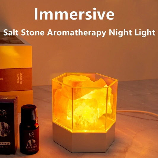 F5 LED Natural Himalayan Crystal Salt Lamp Rock Salt Night Lamp Table Lava Lamp USB Plug Meditation Home Room Bedroom Decoration